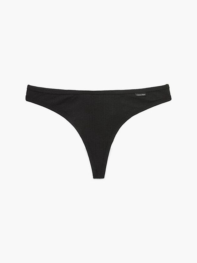 Calvin Klein USA Pure Ribbed Womens Thong Black 0249136-NM